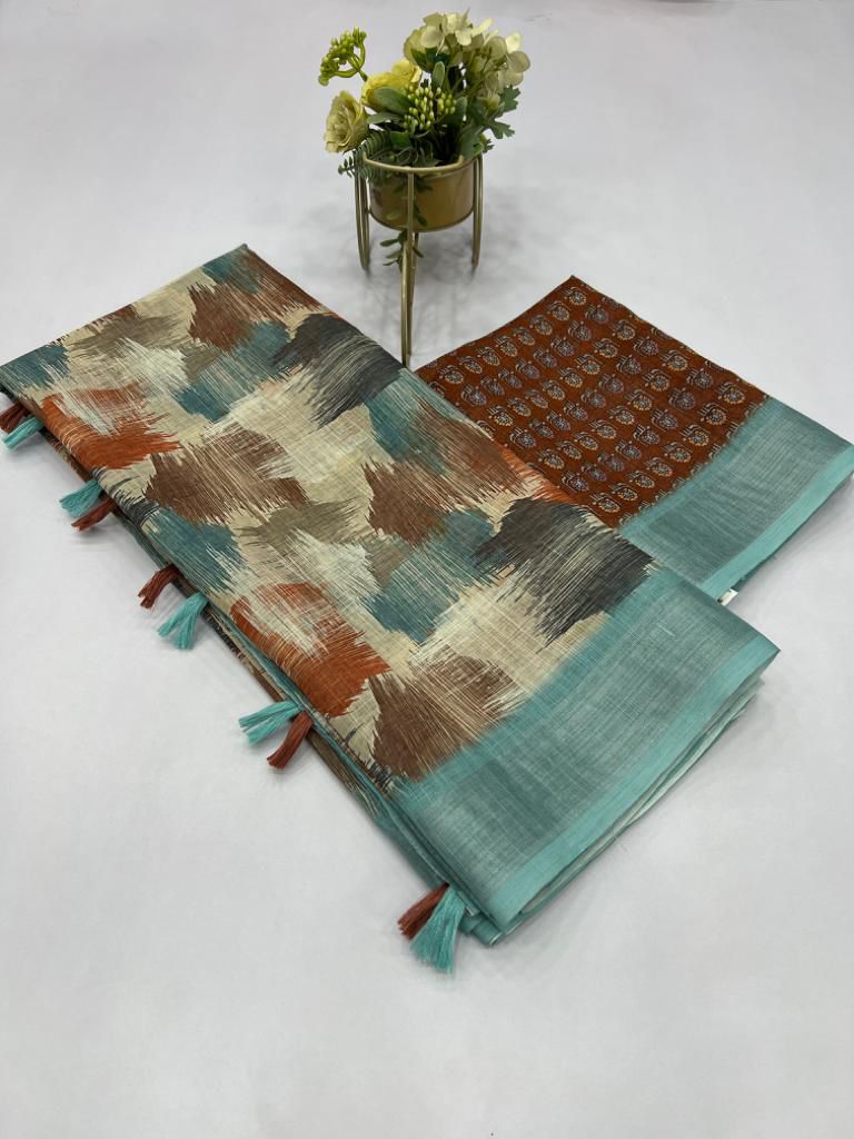 Heavy Linens Cotton Saree 02
