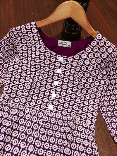 Presenting Exclusive Chifli Work Purple Kurti